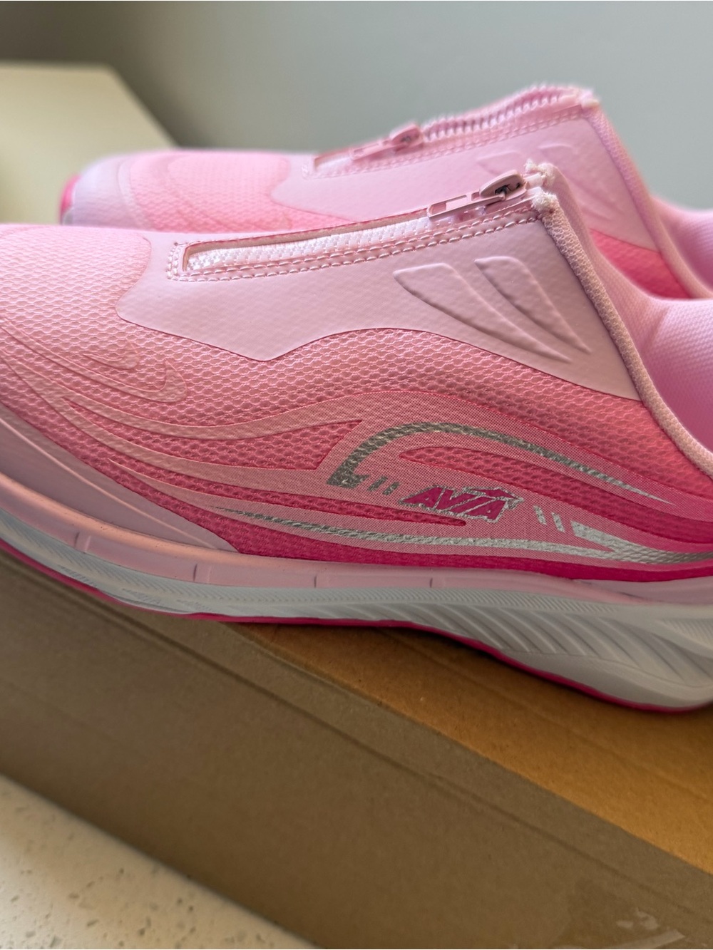 Avia  Pink Slip-On Zip Athletic Sneakers